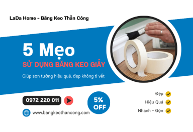 5 mẹo sử dụng băng keo giấy khi sơn tường đẹp và gọn gàng