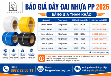 Báo giá dây đai nhựa PP 2026