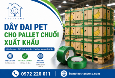 Dây đai PET cho pallet chuối xuất khẩu