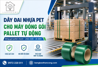 Dây đai PET cho máy đóng đai pallet